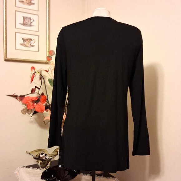 NWT gollehaug collection Women's Black Blouse Long Sleeve Top Size 16 - Picture 5 of 9